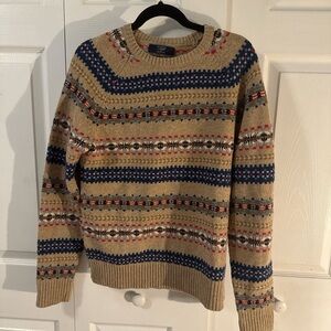 J. Crew Men's Vintage Multicolor Patterned Crewneck Sweater